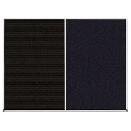 United Visual Products Single Door Radius Corkboard, 18"x24", Hea, UV7010RC-BLACK-RUBBER UV7010RC-BLACK-RUBBER